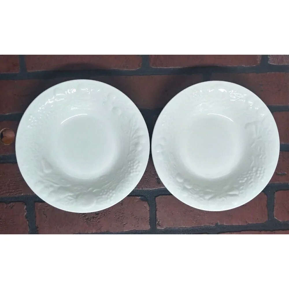 2 GIBSON Housewares pasta bowls Embossed FRUIT 8